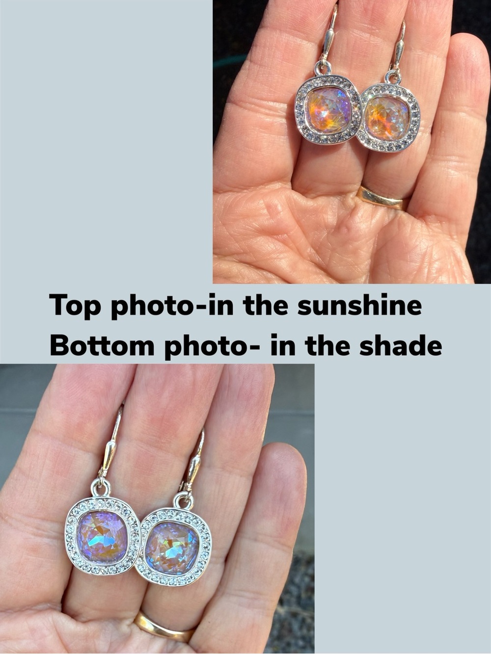 Handcrafted earrings with cappuccino color Swarovski crystal - Picture 6 of 6